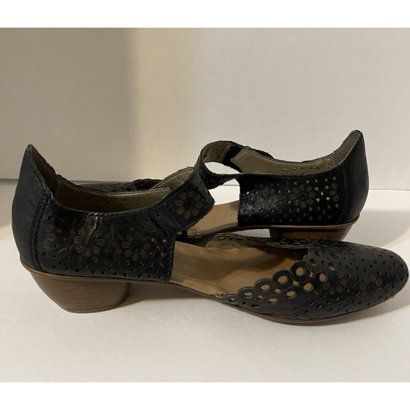 Rieker antistress women's shoes Mary Jane Black leather upper size EU 40/ US 9.5 - Picture 10 of 16